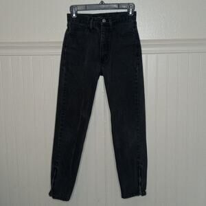 Vintage 80s Guess Black High Rise Zipper Ankle Jeans Womens Size 27